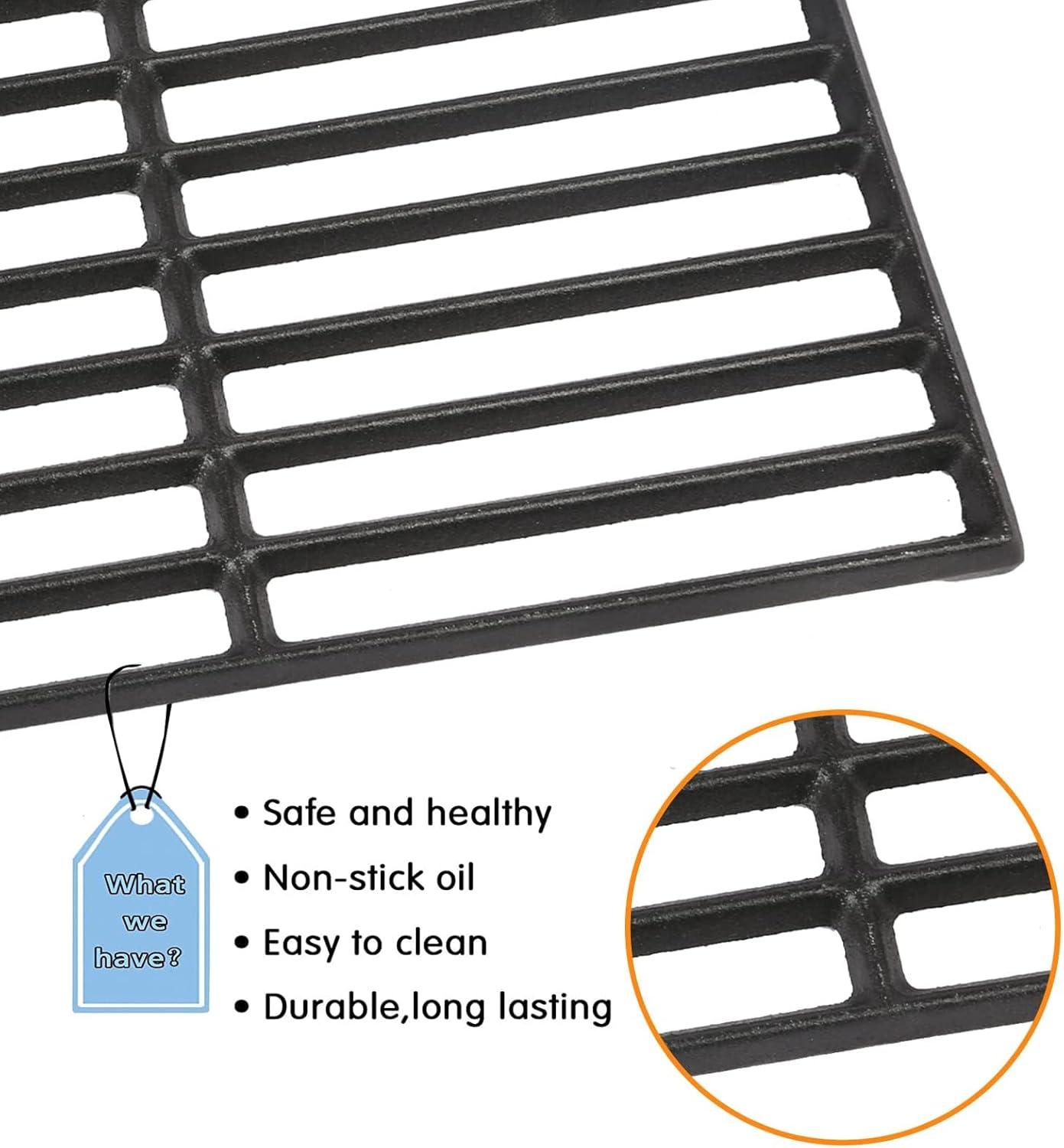 imageGrill Grates for Nexgrill Replacement Parts 4 Burner 7200830H 7200830X 7200888S 7200783W 304 Stainless Steel 17 Inch Cooking Grates for Homedepot Nexgrill 5 Burner 7200888N 7200888 Gas GrillCast Iron