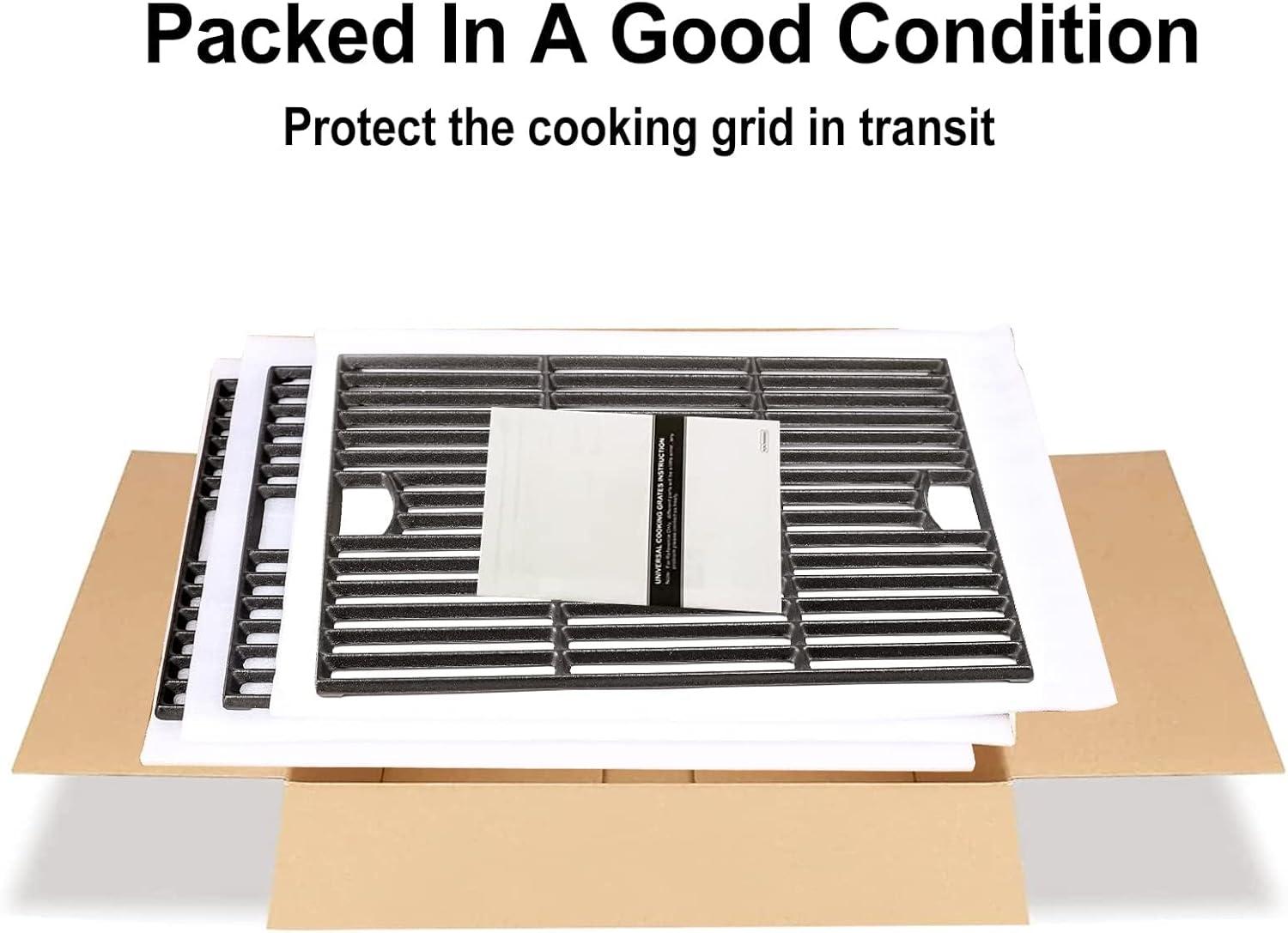 imageHisencn 17 inch Grill Cooking Grates for Homedepot Nexgrill 7200896 7200896B 7200896C 7200896CP 7200896E Cast Iron Grate Grill Grid Replacement Parts for Nexgrill 7200898 7200898A 3 PackCast Iron