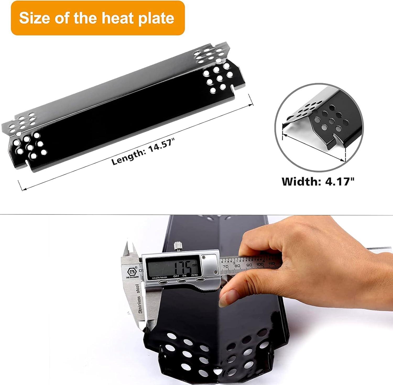 imageHisencn Replacement Parts for Nexgrill 7200830H 7200888N 7200783E 7200888 7200783C Stainless Steel Cooking Grid and Heat Plates for Nexgrill 4amp5 Burner Grill 17 Inch Grill GratesWith 5 Porcelain steel heat plates