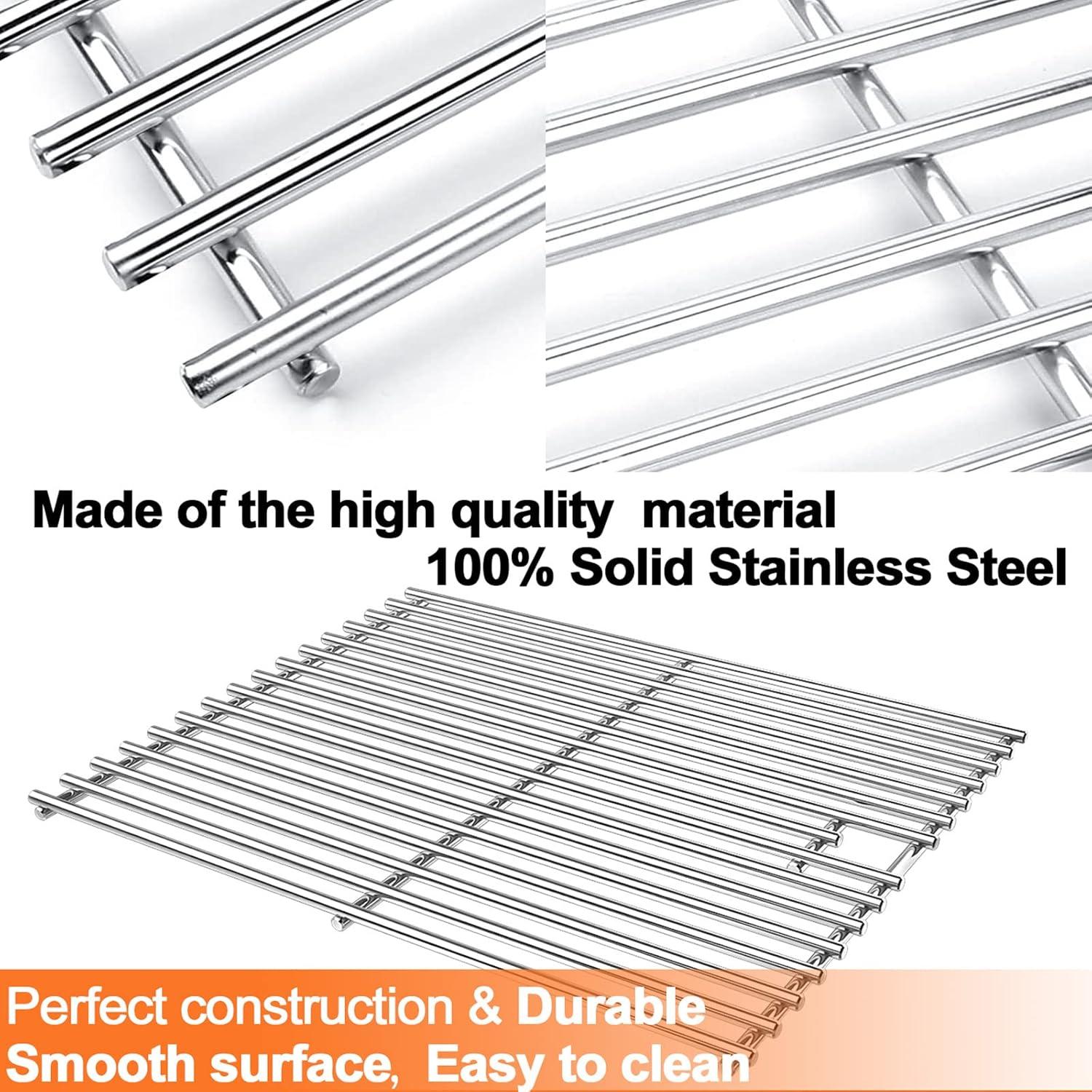 imageHisencn Replacement Parts for Nexgrill 7200830H 7200888N 7200783E 7200888 7200783C Stainless Steel Cooking Grid and Heat Plates for Nexgrill 4amp5 Burner Grill 17 Inch Grill GratesWith 5 Stainless steel heat plates