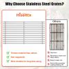 Hisencn 19 Inch Grill Grates Replacement for Jenn Air 720-0062 720-0062-lp 720-0337 720-0164, Brinkmann 810-8502-S 810-8501-S Gas Grill, Nexgrill 720-0003, Charmglow 720-0234, Part Number: 115-8500-0(Stainless Steel)