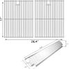 Hisencn Replacement Parts for Nexgrill 720-0830H, 720-0888N, 720-0783E, 720-0888, 720-0783C, Stainless Steel Cooking Grid and Heat Plates for Nexgrill 4&5 Burner Grill, 17 Inch Grill Grates(With 5 Stainless steel heat plates)