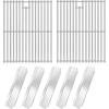 Hisencn Replacement Parts for Nexgrill 720-0830H, 720-0888N, 720-0783E, 720-0888, 720-0783C, Stainless Steel Cooking Grid and Heat Plates for Nexgrill 4&5 Burner Grill, 17 Inch Grill Grates(With 5 Stainless steel heat plates)