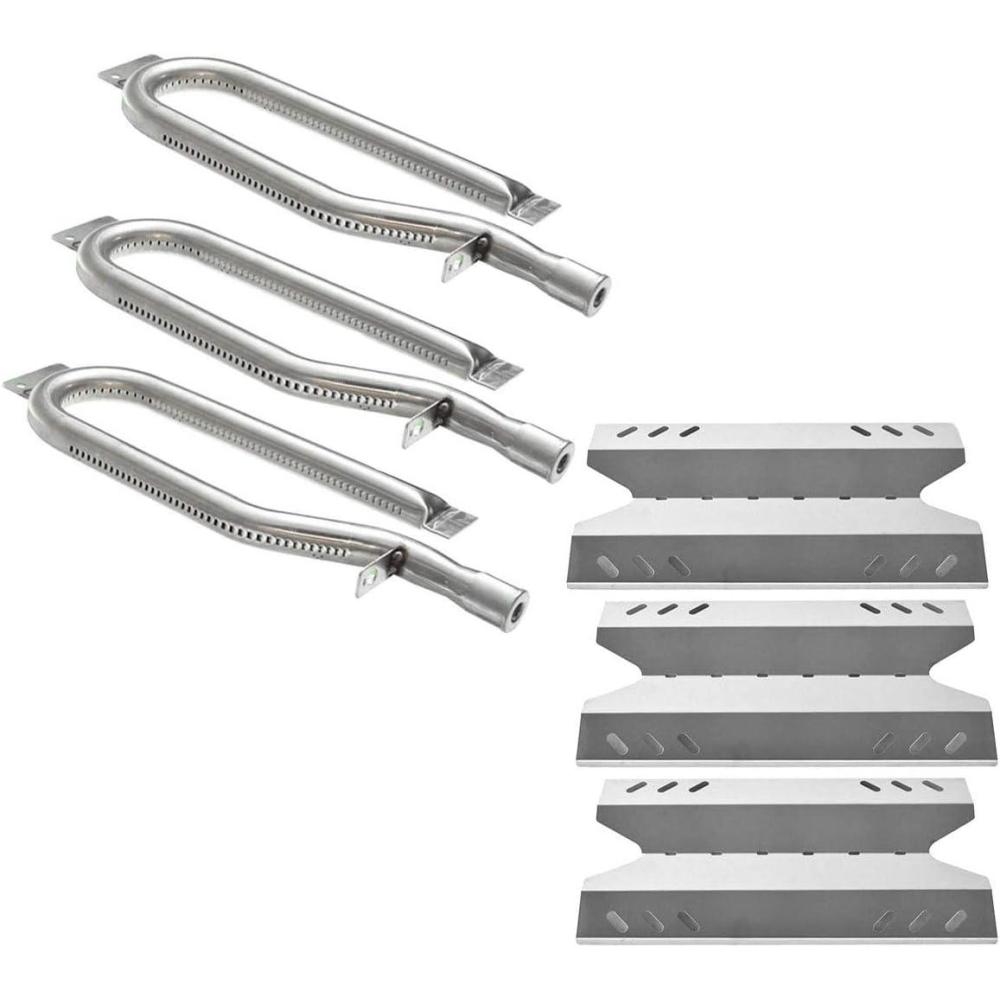 imageHisencn Repair Kit for Members Mark BQ050466 BBQ Pro BQ0504128 BQ51009 Sams Club Outdoor Gourmet BQ050372 BQ050466A Gas Grill Models Burner Tube Porcealain Steel Heat Plate Burner CoverBurner  SS Heat Plate