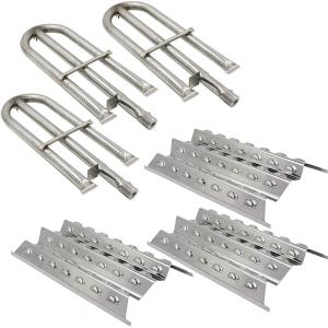 Hisencn Replacement Parts for Perfect Flame 3019L, 3019LNG Gas Grill Models Stainless Steel Replacement Grill Parts SS Burner & SS Heat Plate Repair Kit