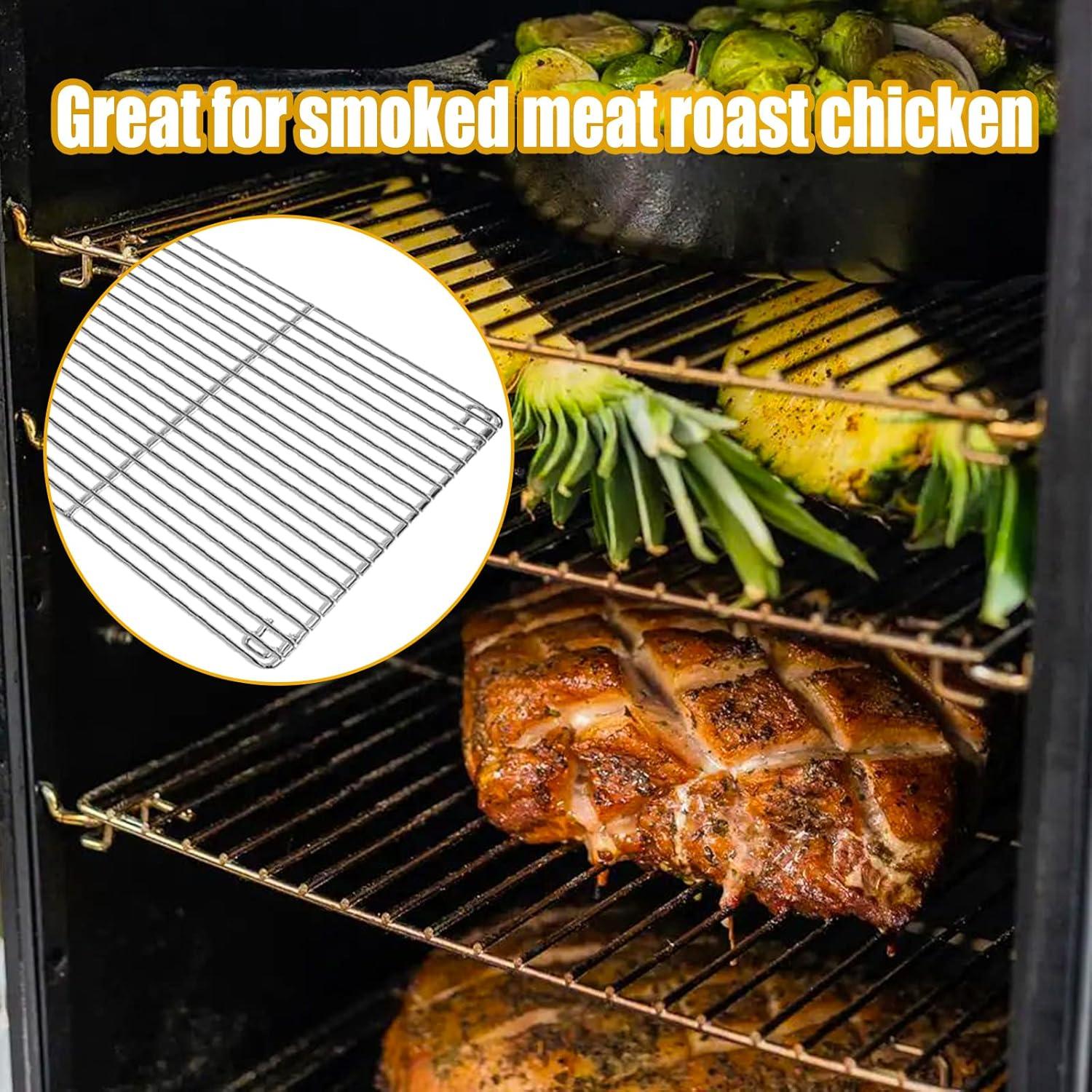 imageHisencn Cooking Grate for Masterbuilt Smoker 30 Inch 4 PCS 133 x 136 Smoking Racks for Masterbuilt Propane Smoker 20051311 MB20052318 Pro Smoker MB26050412 with Cooking Rack Support