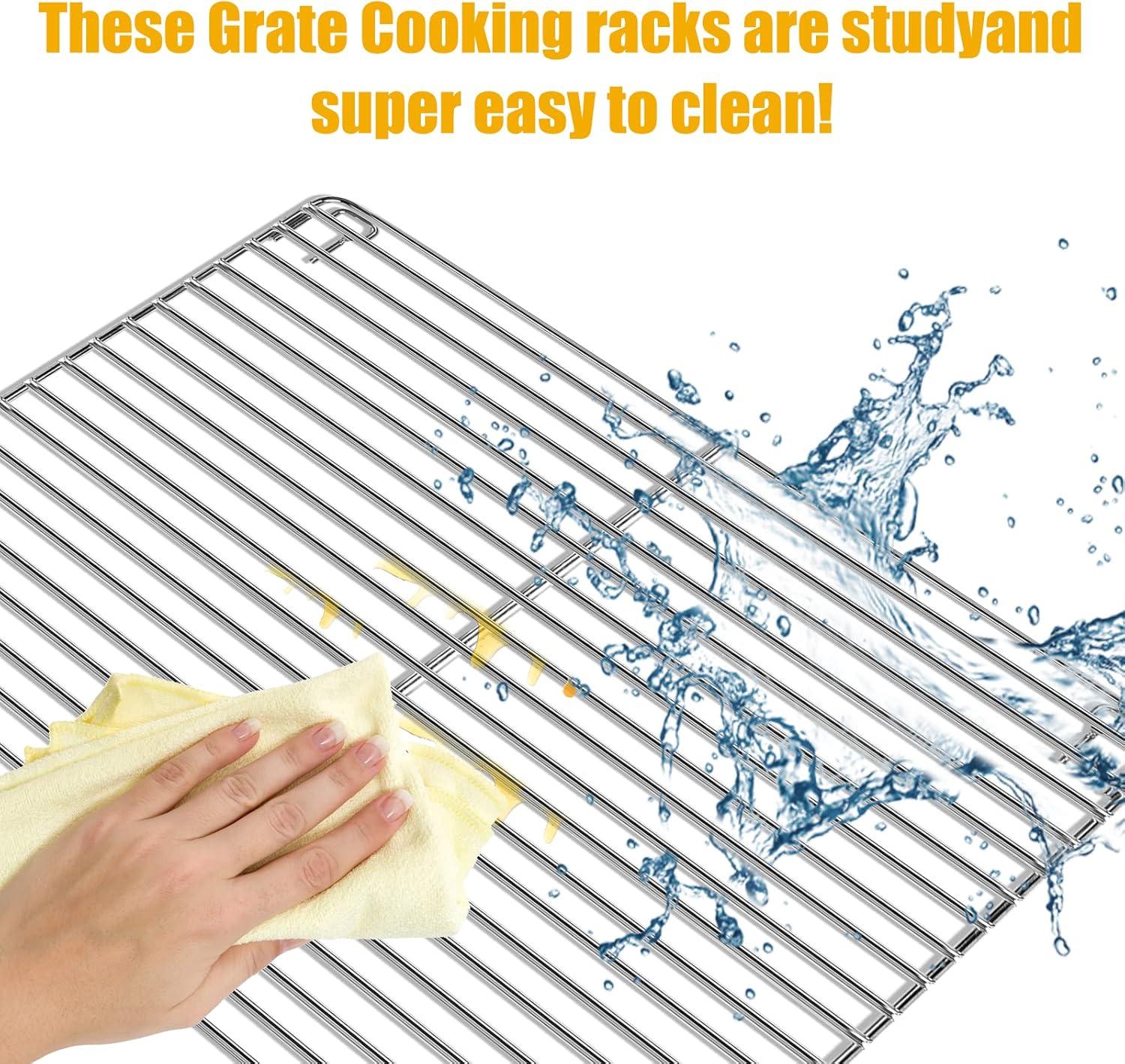 imageHisencn Cooking Grate for Masterbuilt Smoker 30 Inch 4 PCS 133 x 136 Smoking Racks for Masterbuilt Propane Smoker 20051311 MB20052318 Pro Smoker MB26050412 with Cooking Rack Support