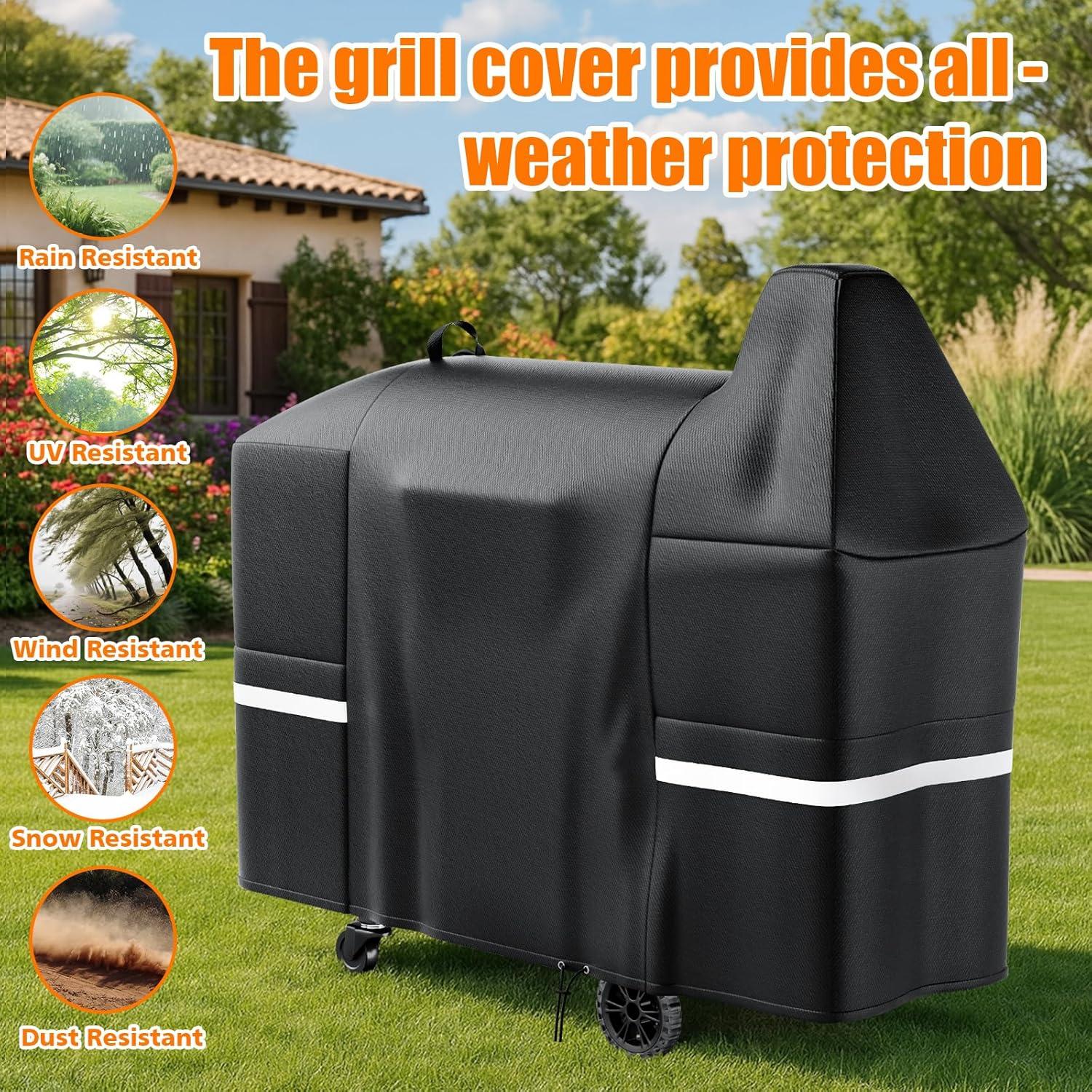 imageHisencn Grill Insulation Blanket for Pit Boss PBV3G1 Vertical Smoker Heat Retention BBQ Smoker Cover for Pit Boss 3 Series Gas Smoker PBV3G1 Fiberglass Thermal Insulated Blanket for Winter CookingFor PB1000