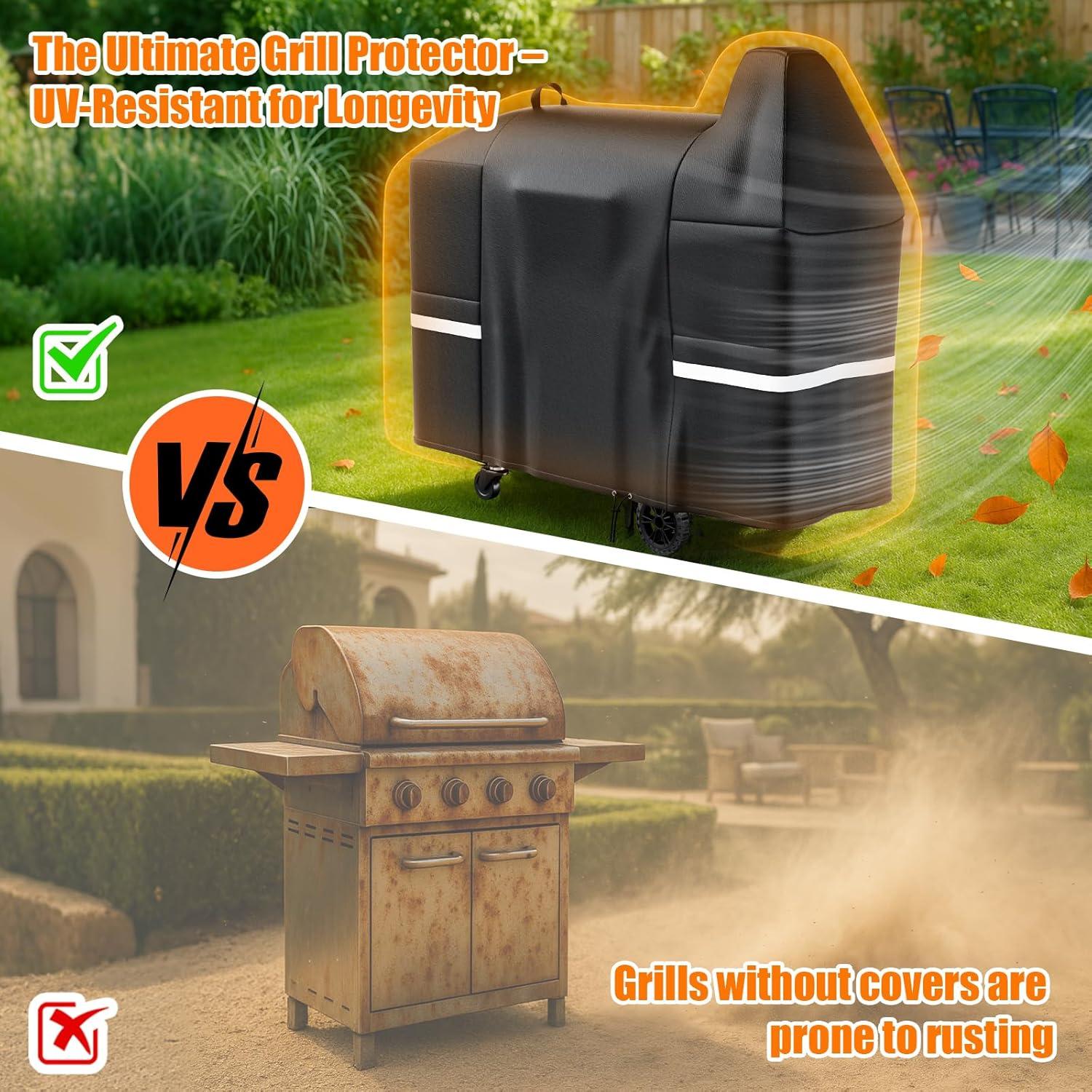 imageHisencn Grill Insulation Blanket for Pit Boss PBV3G1 Vertical Smoker Heat Retention BBQ Smoker Cover for Pit Boss 3 Series Gas Smoker PBV3G1 Fiberglass Thermal Insulated Blanket for Winter CookingFor PB1000