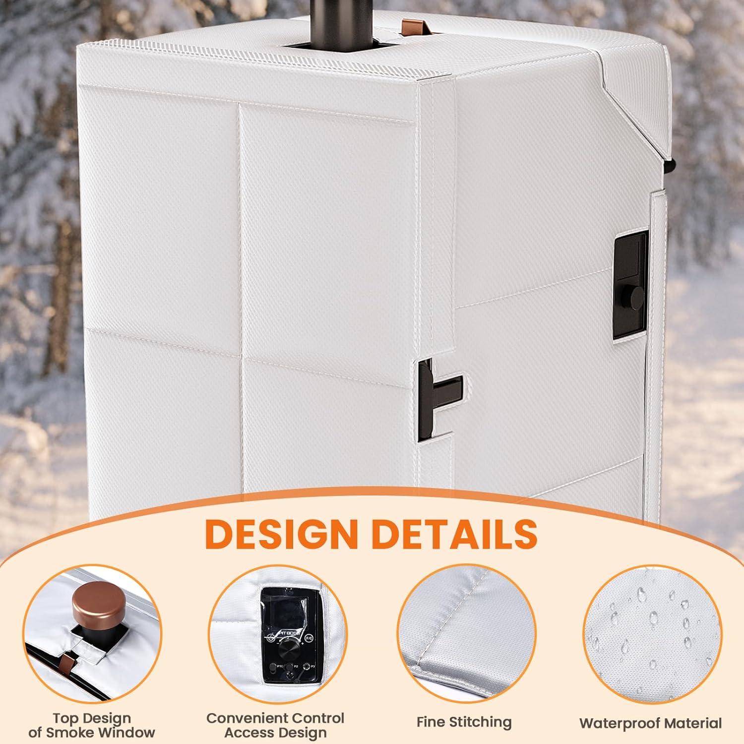 imageHisencn Grill Insulation Blanket for Pit Boss PBV3G1 Vertical Smoker Heat Retention BBQ Smoker Cover for Pit Boss 3 Series Gas Smoker PBV3G1 Fiberglass Thermal Insulated Blanket for Winter CookingFor PBV4NX