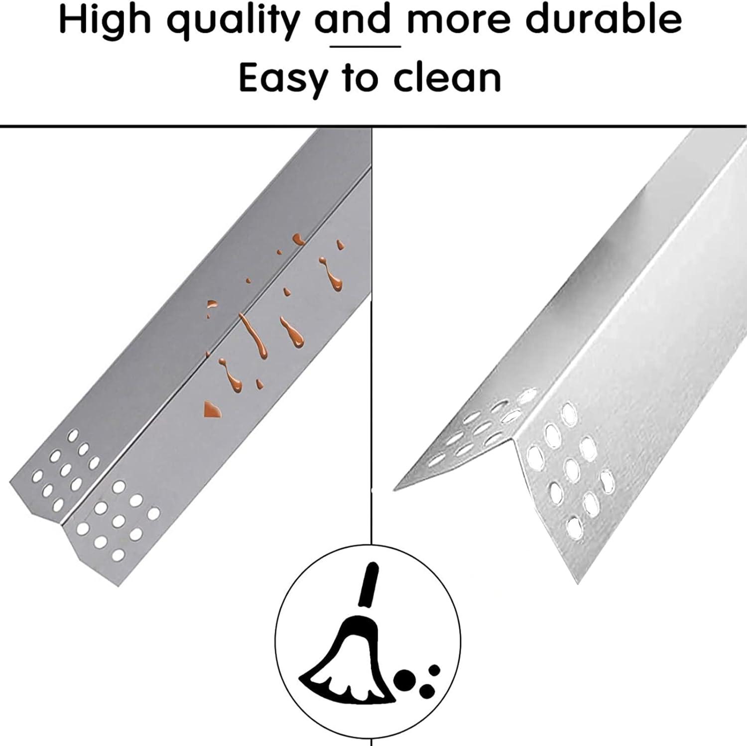 imageHisencn Replacement Parts for Master Forge 1010037 1010048 Gas Grill Models Stainless Steel Burners Stainless Heat Plates Tent Shield and Cooking Grids Grill Grate Repair Kit