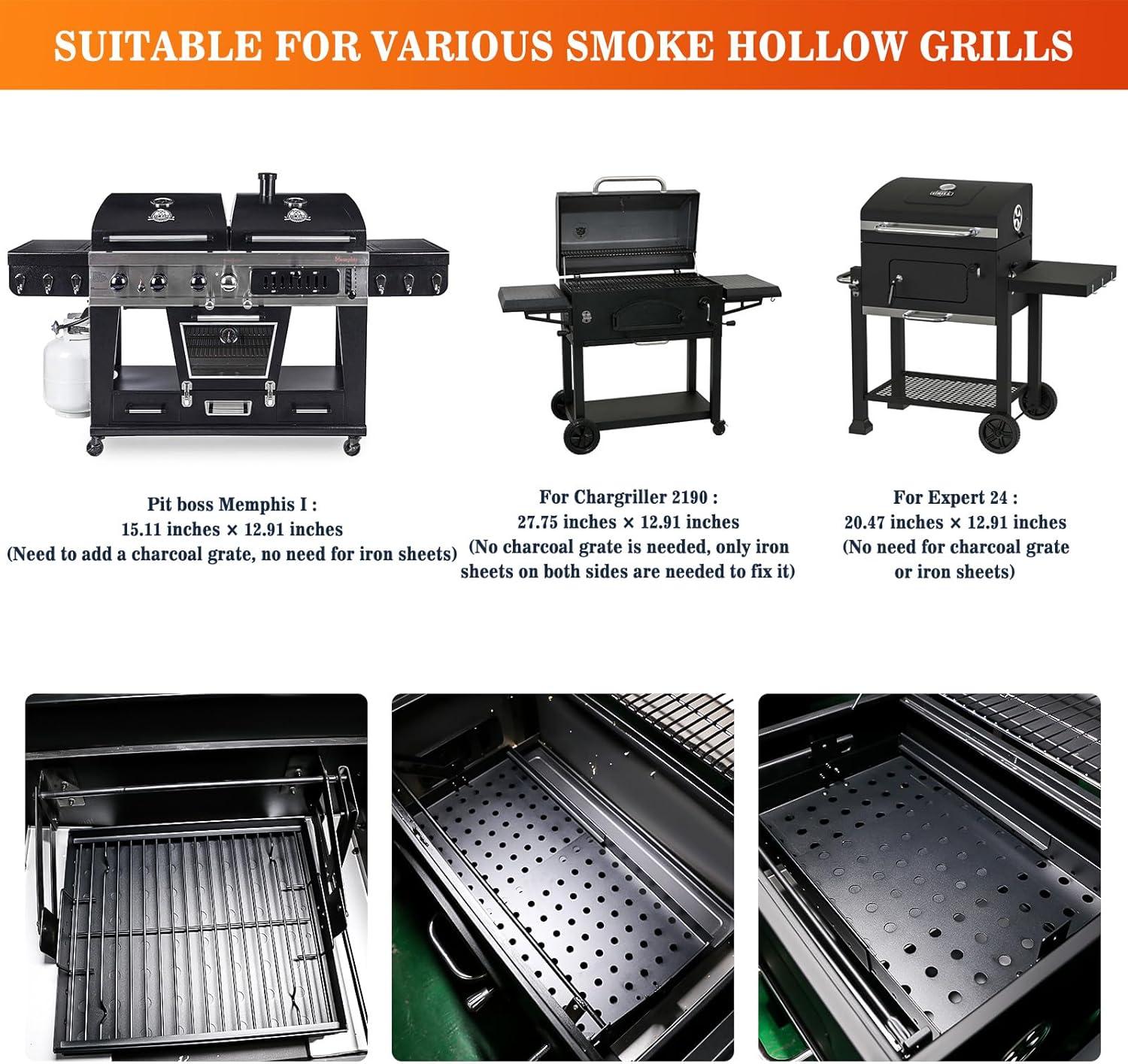imageHisencn Stretchable Charcoal Tray 1528 inches for 47183T21 PS9900 Black HighTemperature Coating Charcoal Basket for HC4518L PS9500 8500 6800 6500 SH19030119 SH19030219 SH9916 Replacement Parts