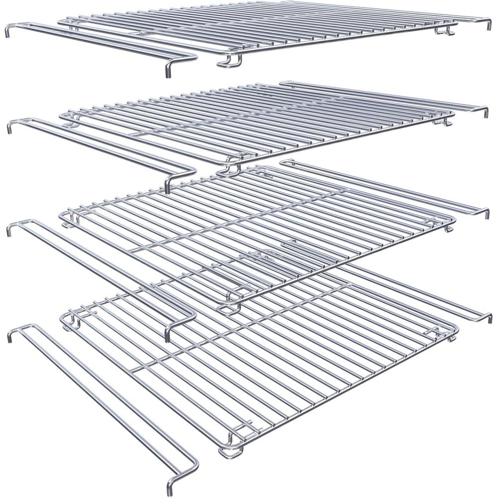 imageHisencn Cooking Grate for Masterbuilt Smoker 30 Inch 4 PCS 133 x 136 Smoking Racks for Masterbuilt Propane Smoker 20051311 MB20052318 Pro Smoker MB26050412 with Cooking Rack Support