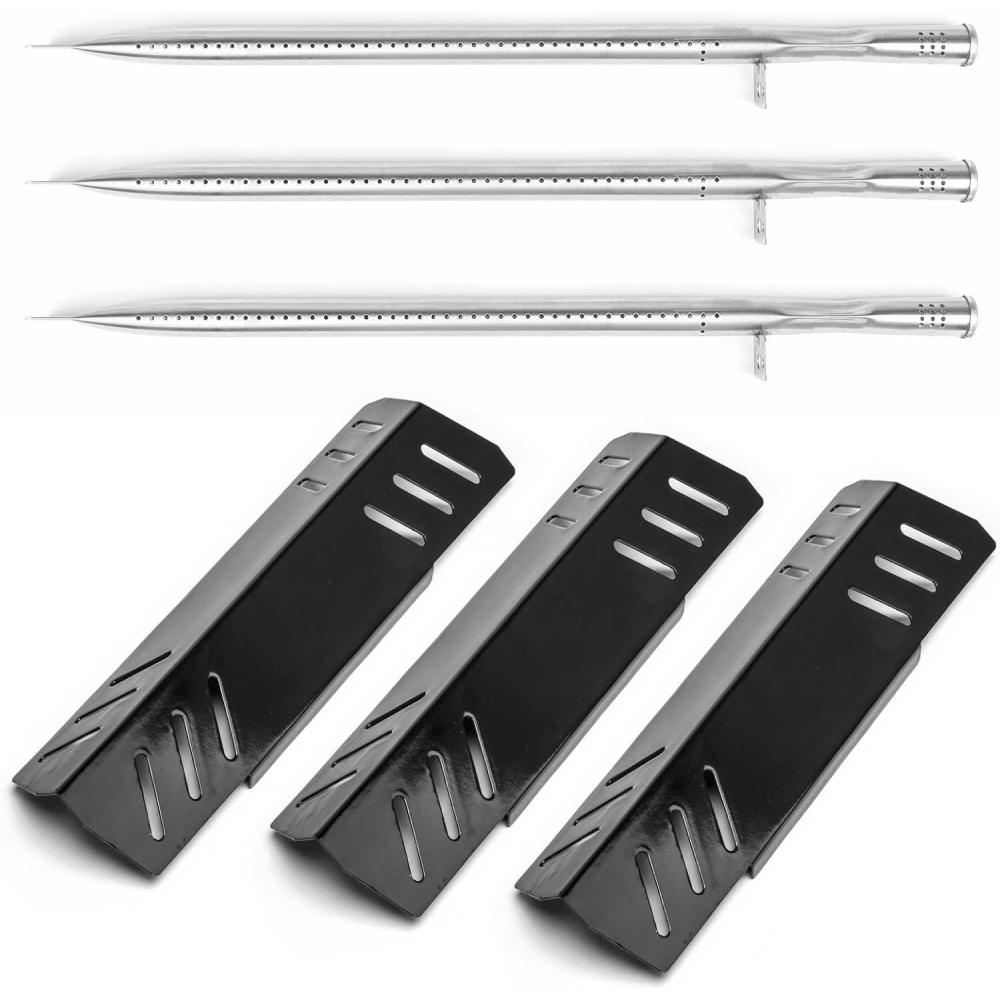 imageHisencn Grill Replacement Parts for Pit Boss Memphis 4in1 Grill Porcelain Steel Heat Tents amp Stainless Steel Burners 3 Pack Replacement Set