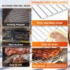 Cooking Grate Replacement Parts for Masterbuilt Electric Smoker 40 Inch, 19.69″ x 12.2″ Chrome Plated Grill Grids Masterbuilt MB20070115 Smoker Grates Replacement, 3 Pack, Chrome Steel(Stainless Steels)