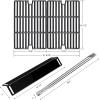 Hisencn Grill Replacement for Smoke Hollow PS9900, PS9500, 6800, Smoke Hollow Grill Parts for 16.5″ Porcelain Steel Heat Plate Shield, Stainless Steel Pipe Burners, Cast Iron Cooking Grate