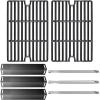 Hisencn Grill Replacement for Smoke Hollow PS9900, PS9500, 6800, Smoke Hollow Grill Parts for 16.5″ Porcelain Steel Heat Plate Shield, Stainless Steel Pipe Burners, Cast Iron Cooking Grate