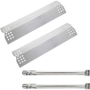 Hisencn Repair Kit Replacement for Kitchen Aid 720-0819 720-0787D 720-0819G 720-0953 720-0953A 730-0953 Gas Grill Model, Stainless Steel 16.5 inch Grill Burners Tube, Heat Plate Tent Shield Deflector