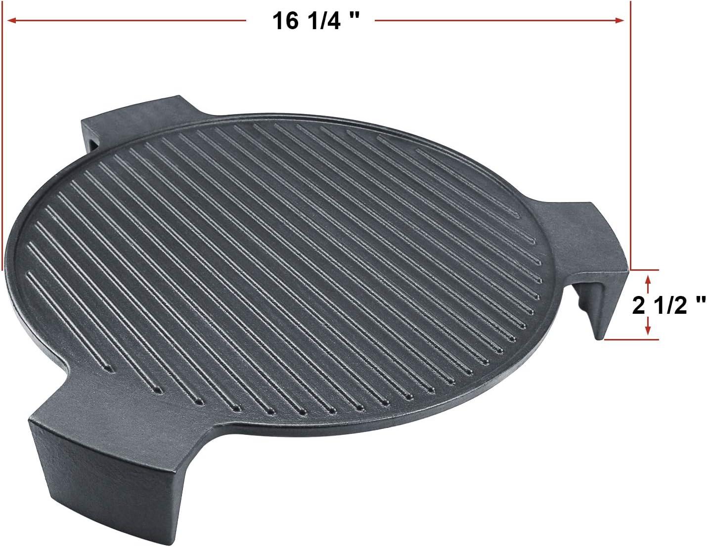 imageHisencn 18 Cast Iron Plate Setter for Large Big Green Egg Accessories and Other 18 Inches Diameter Cooking Grills Kamado Grill Pizza Stone Heat Deflector with 3 Legs