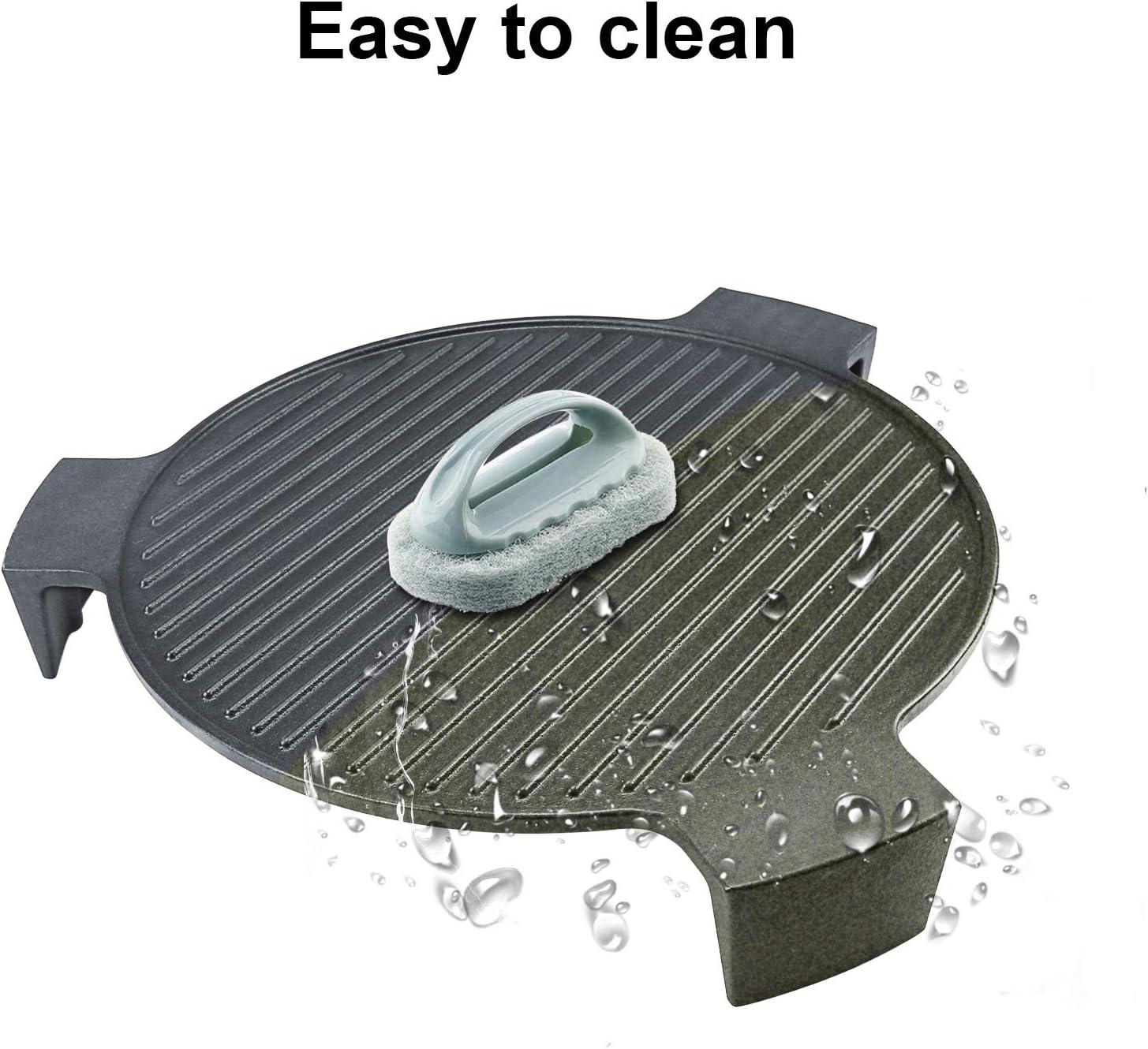 imageHisencn 18 Cast Iron Plate Setter for Large Big Green Egg Accessories and Other 18 Inches Diameter Cooking Grills Kamado Grill Pizza Stone Heat Deflector with 3 Legs
