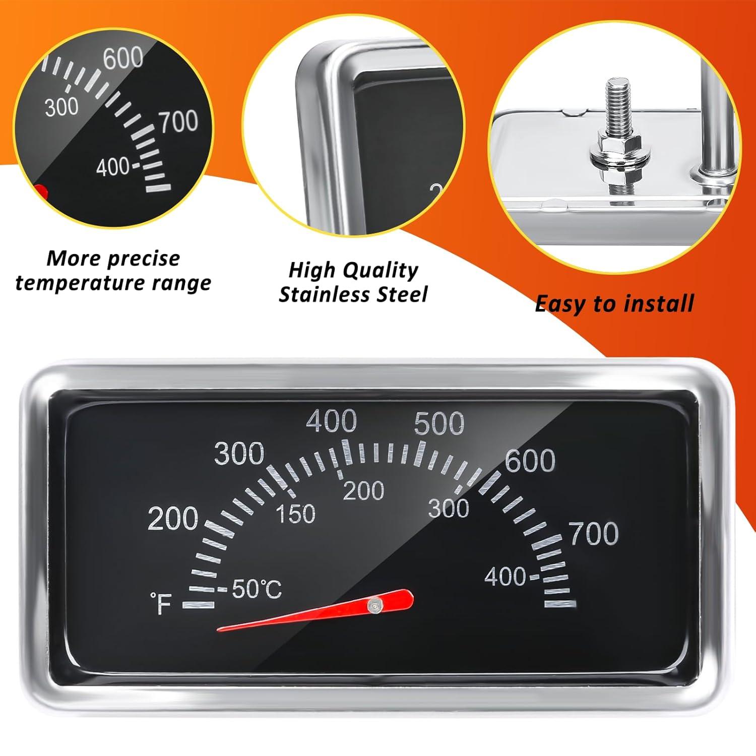 imageHisencn G3510076W1 Temp Gauge Thermometer Heat Indicator Replacement for Charbroil and Kenmore Gas Grill Models Stainless Steel Temperature Gauge T00473 1PK Repair PartsFor Nexgrill Kenmore grill