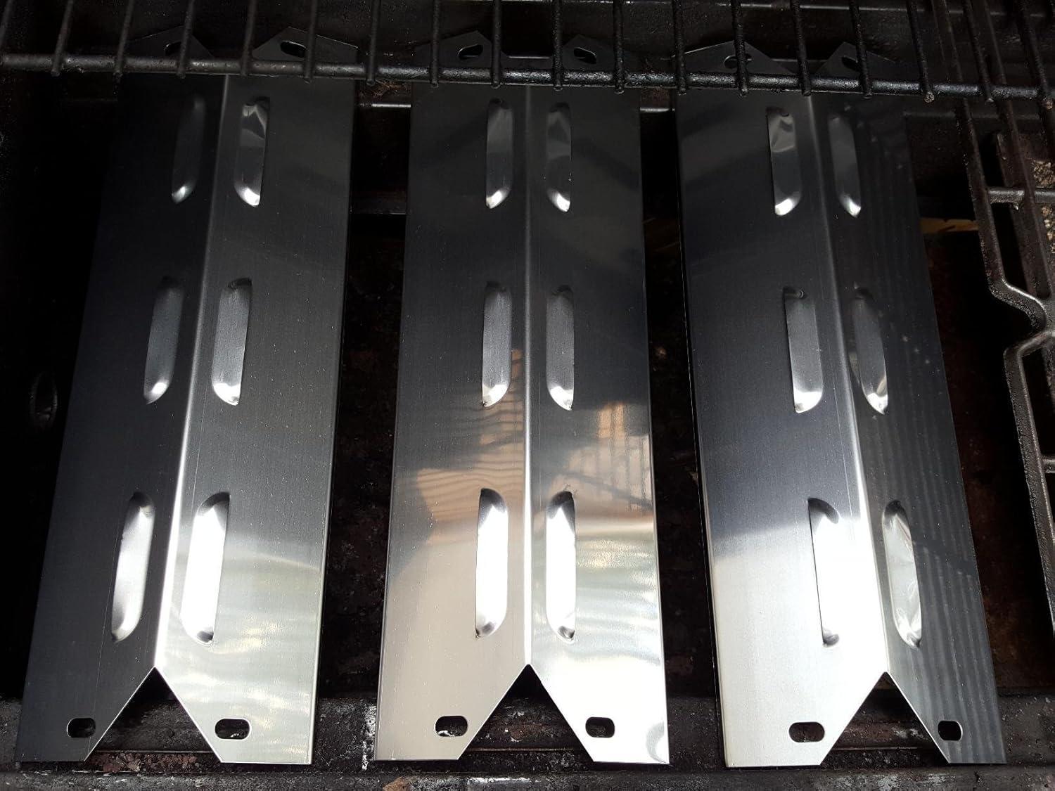 imageHisencn Grill Replacement Parts for Kenmore 14623678310 14623679310 Stainless Steel Grill Burner and Heat Plates for Kenmore 3 Burner Gas Grill Replacement Parts 640050573716 640050573736