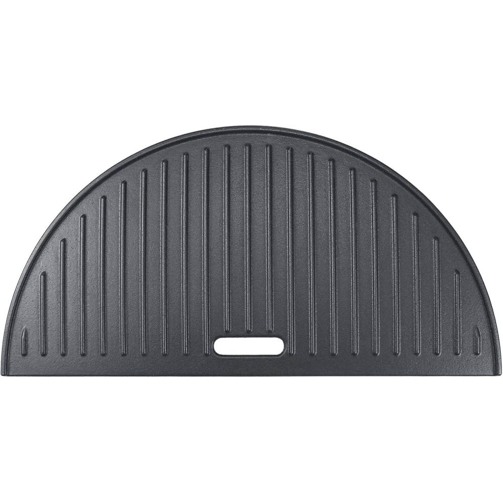 imageHisencn 18 Half Moon Cast Iron Reversible Griddle for Kamado Joe KJ23RHC Classic II KJ23NRHCI Classic III KJ23RH Classic I StandAlone Classic Large Big Green Egg and other Kamado Grills