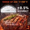 Hisencn G351-0076-W1 Temp Gauge, Thermometer, Heat Indicator Replacement for Charbroil and Kenmore Gas Grill Models Stainless Steel Temperature Gauge T00473 1PK Repair Parts(For Cuisinart)
