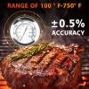 Hisencn G351-0076-W1 Temp Gauge, Thermometer, Heat Indicator Replacement for Charbroil and Kenmore Gas Grill Models Stainless Steel Temperature Gauge T00473 1PK Repair Parts(For Chargriller grill)