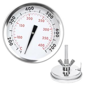 Hisencn G351-0076-W1 Temp Gauge, Thermometer, Heat Indicator Replacement for Charbroil and Kenmore Gas Grill Models Stainless Steel Temperature Gauge T00473 1PK Repair Parts(For Weber Genesis)