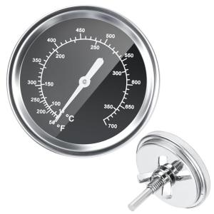 Hisencn G351-0076-W1 Temp Gauge, Thermometer, Heat Indicator Replacement for Charbroil and Kenmore Gas Grill Models Stainless Steel Temperature Gauge T00473 1PK Repair Parts(For Monument Grills)
