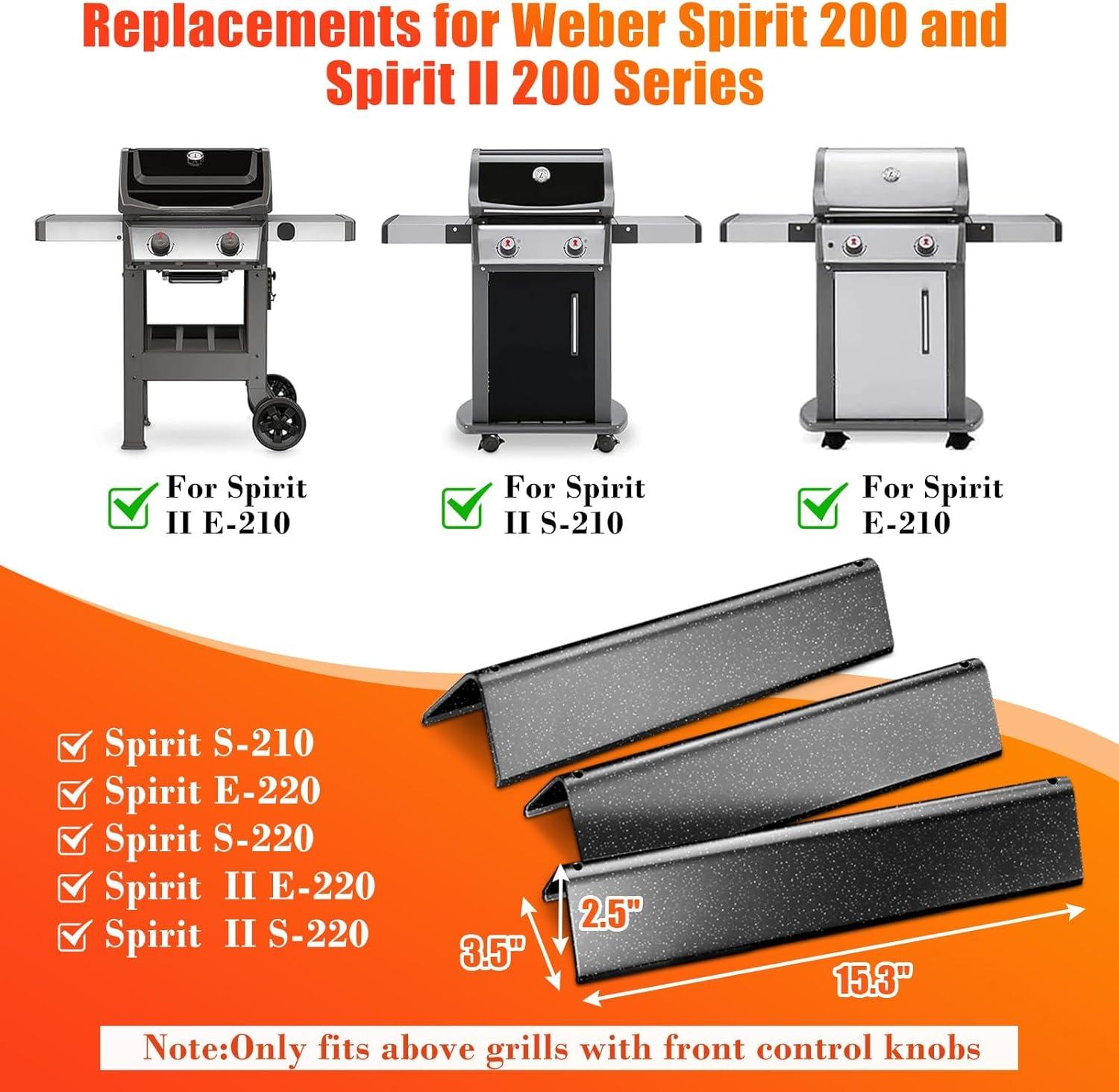 image7635 153 Inch SUS304 Flavorizer Bars for Weber Spirit I amp II 200 Series E210 S210 E220 S220 with Front Control Knobs Flavor Bars for Weber GS4 Spirit Grill Replacement Parts 7635 67045Spirit I 200 Spirit II 200