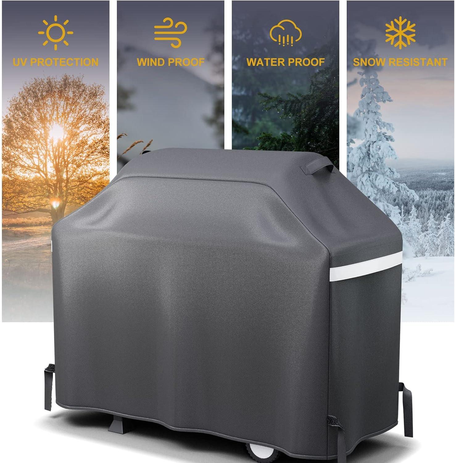 imageHisencn 57 inch Grill Cover for Dyna Glo 5 Burner dgf510sbp dgf510pbpd dge530bspd Heavy Duty Waterproof Outdoor BBQ Cover for Dyna Glo Premium Grill All Weather Protection Fade and UV Resistant65 W x 24 D x 44 H
