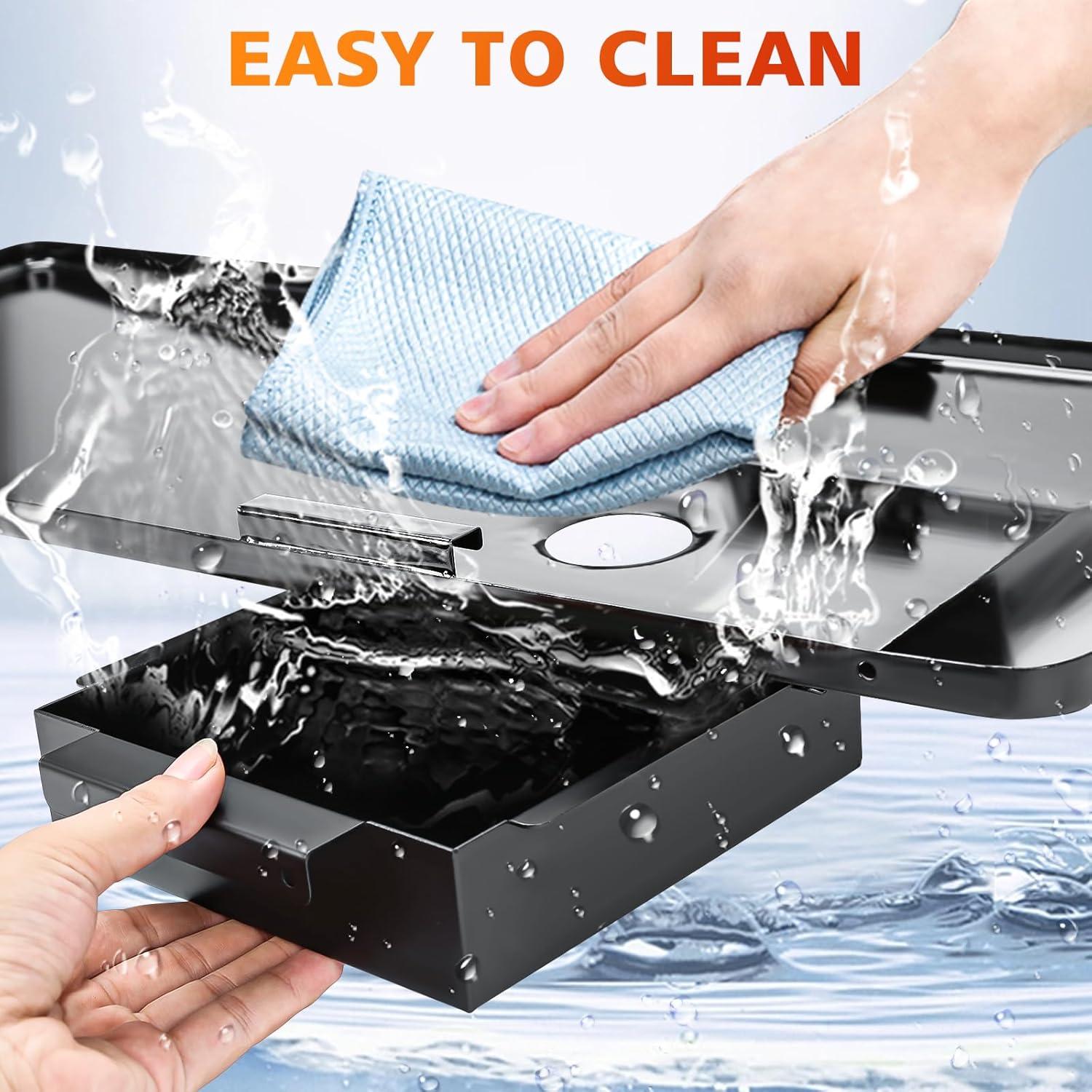 imageHisencn Grease Tray with Catch Pan for Chargriller 5050 5650 3070 5072 Chargriller Texas Trio Grease Catcher Grill Drip Pan Replacement Part for CharGriller Grill Part Number 200163Grease Tray Drip Pan