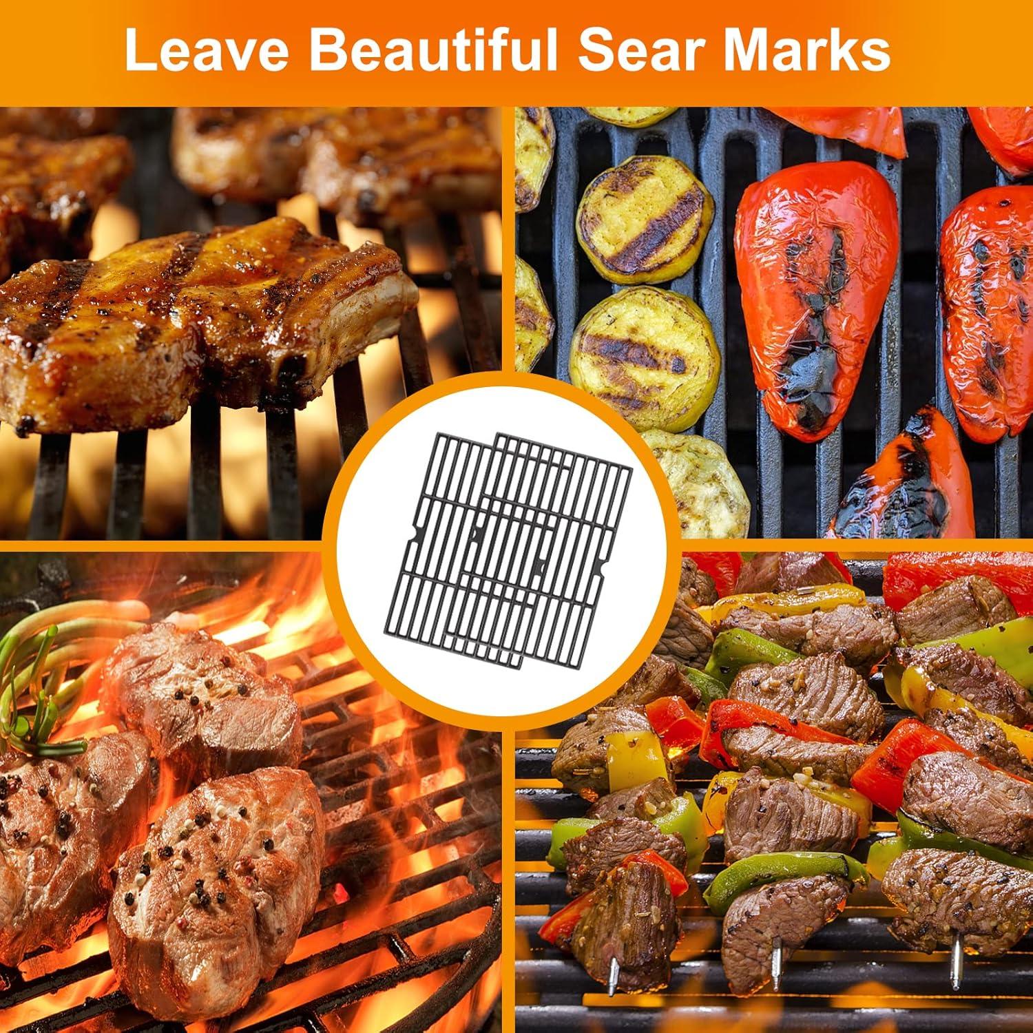 imageHisencn Grill Replacement Parts for DynaGlo DGC350CNPD DGF350CSP DGF350CSPD 2Pack Porcelain Steel Heat Plates 2Pack Cast Iron Grill Grates Flavorizer Bars