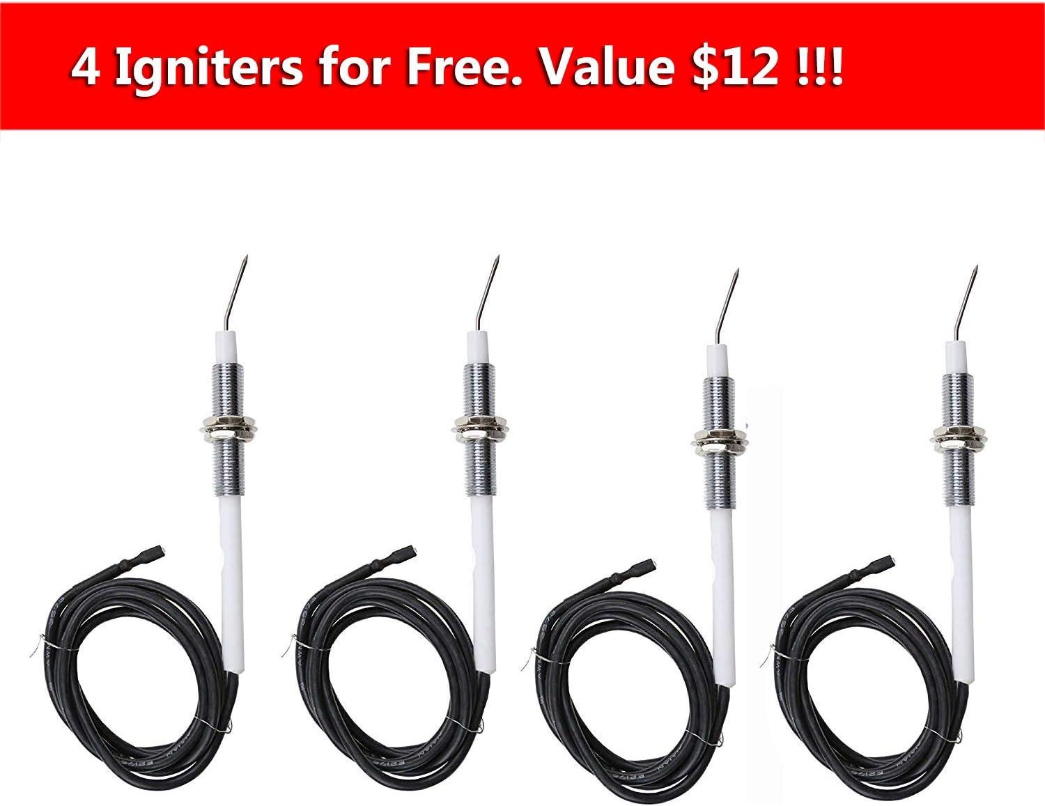 imageHisencn Replacement Parts for Jenn Air Grill 7200336 7200337 7200511 7200512 7200586A Heat Plates Igniter amp Burner Replacement for Jenn Air Gas Grill Part Number NGCHP2 11585000