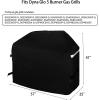 Hisencn 57 inch Grill Cover for Dyna Glo 5 Burner dgf510sbp, dgf510pbp-d, dge530bsp-d, Heavy Duty Waterproof Outdoor BBQ Cover for Dyna Glo Premium Grill, All Weather Protection, Fade and UV Resistant(57″ W x 25″ D x 47″ H)