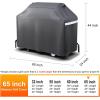 Hisencn 57 inch Grill Cover for Dyna Glo 5 Burner dgf510sbp, dgf510pbp-d, dge530bsp-d, Heavy Duty Waterproof Outdoor BBQ Cover for Dyna Glo Premium Grill, All Weather Protection, Fade and UV Resistant(65″ W x 24″ D x 44″ H)
