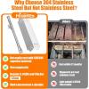 Hisencn Grill Replacement Parts for Nexgrill 720-0783C 720-0783E for Grill Master 720-0697 Gas Grill, Stainless Steel Straight Burner Tubes, Heat Plates Repair Kit (4 Pack)(304 Stainless Steel)