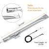Hisencn Grill Replacement Parts for Nexgrill 720-0783C 720-0783E for Grill Master 720-0697 Gas Grill, Stainless Steel Straight Burner Tubes, Heat Plates Repair Kit (4 Pack)(Stainless Steel)