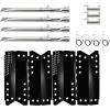 Hisencn Gas Grill Pipe Burners Tube, Heat Plate Tent Shield, Crossover Carry Over Tube Replacement Kits for Stok SGP4330SB SGP4331 SGP4130N, Stok Quattro 4 Burner Grills