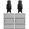 Hisencn Grill Replacement Parts for Dyna-Glo DGC350CNP-D DGF350CSP DGF350CSP-D, 2-Pack Porcelain Steel Heat Plates, 2-Pack Cast Iron Grill Grates, Flavorizer Bars