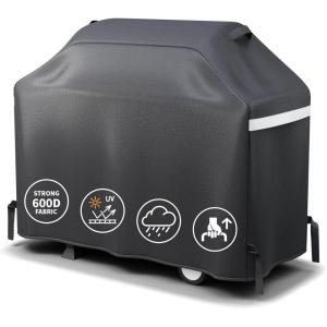 Hisencn 57 inch Grill Cover for Dyna Glo 5 Burner dgf510sbp, dgf510pbp-d, dge530bsp-d, Heavy Duty Waterproof Outdoor BBQ Cover for Dyna Glo Premium Grill, All Weather Protection, Fade and UV Resistant(65″ W x 24″ D x 44″ H)