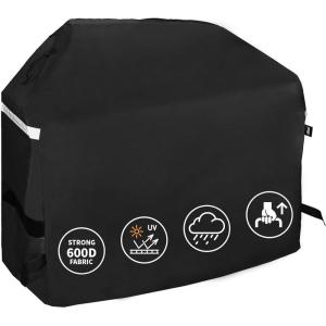 Hisencn 57 inch Grill Cover for Dyna Glo 5 Burner dgf510sbp, dgf510pbp-d, dge530bsp-d, Heavy Duty Waterproof Outdoor BBQ Cover for Dyna Glo Premium Grill, All Weather Protection, Fade and UV Resistant(57″ W x 25″ D x 47″ H)