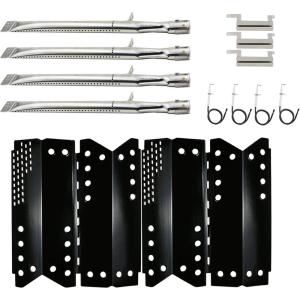 Hisencn Gas Grill Pipe Burners Tube, Heat Plate Tent Shield, Crossover Carry Over Tube Replacement Kits for Stok SGP4330SB SGP4331 SGP4130N, Stok Quattro 4 Burner Grills