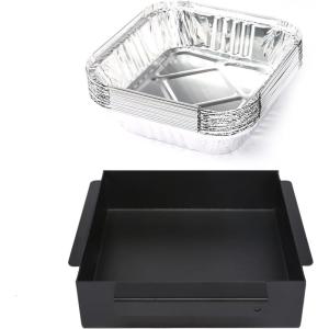 Hisencn Grease Tray with Catch Pan for Chargriller 5050 5650 3070 5072, Chargriller Texas Trio, Grease Catcher, Grill Drip Pan Replacement Part for Char-Griller Grill, Part Number 200163(black-for Chargriller)