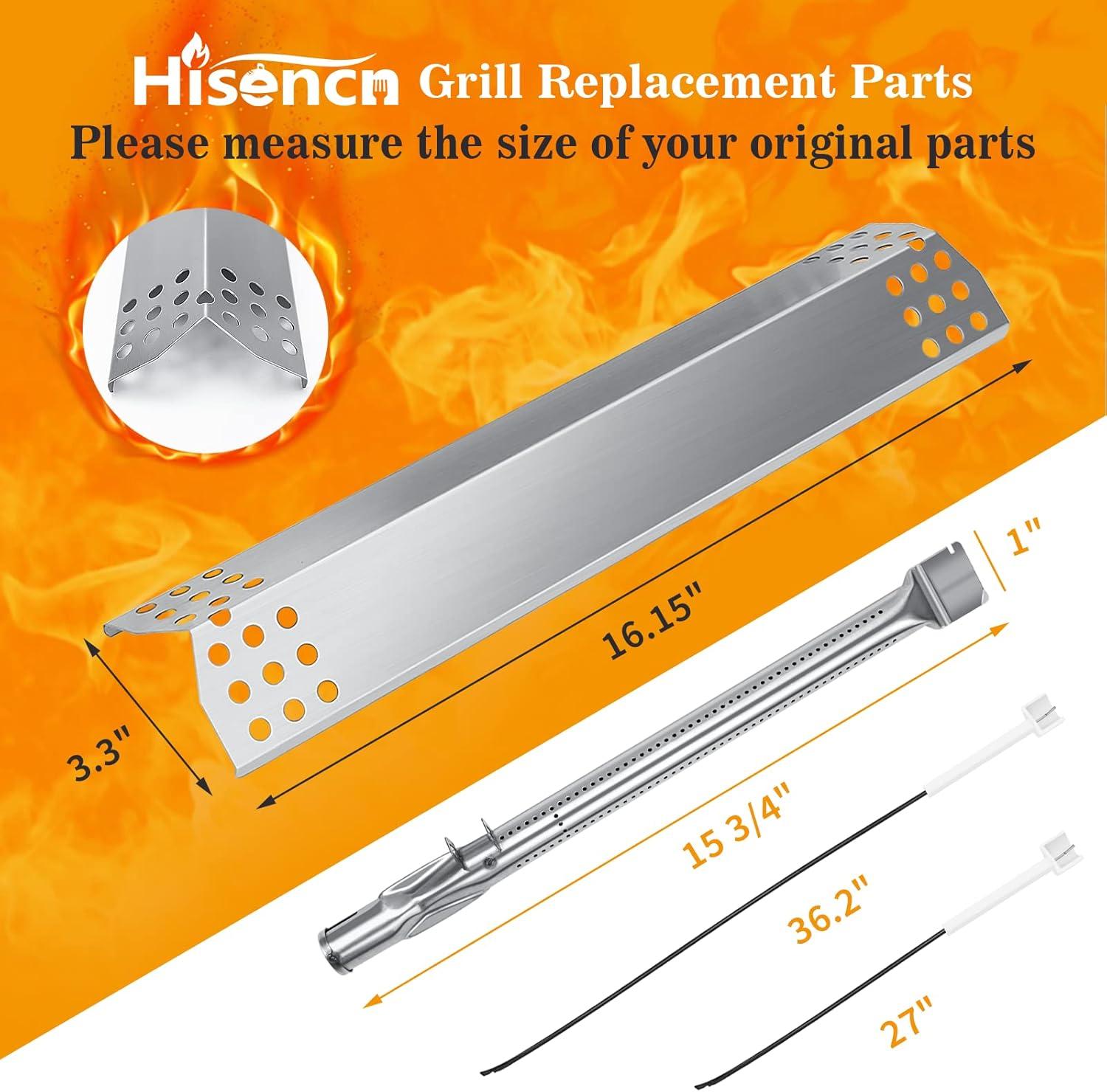 imageHisencn Replacement Parts for Monument Grills 24367 35633 17842 24633 41847NG 77352 77352MB Heat Tent and Grill Burneramp Igniter Replacement Parts for Monument Grills 4Burner Gas Grill