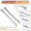 Hisencn Grill Replacement Parts for Dyna Glo DGF350CSP DGC350CNP-D DGH353CRP Grill, Porcelain Steel Heats Tents Plates and Stainless Steel Straight Burner Pipe Tubes Grill Parts Repair Kit, 2 Pack
