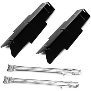 Hisencn Grill Replacement Parts for Dyna Glo DGF350CSP DGC350CNP-D DGH353CRP Grill, Porcelain Steel Heats Tents Plates and Stainless Steel Straight Burner Pipe Tubes Grill Parts Repair Kit, 2 Pack
