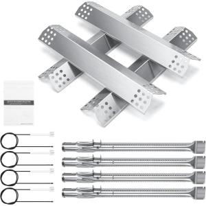 Hisencn Replacement Parts for Monument Grills 24367, 35633, 17842, 24633, 41847NG, 77352, 77352MB, Heat Tent and Grill Burner& Igniter Replacement Parts for Monument Grills 4-Burner Gas Grill